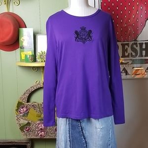 Lauren Active Purple Long Sleeve Tee Large